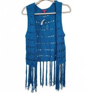 Y2K Deadstock Bongo Knit Vest Bright Blue - XL